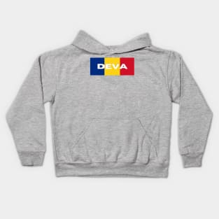 Deva City in Romanian Flag Kids Hoodie